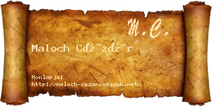 Maloch Cézár névjegykártya